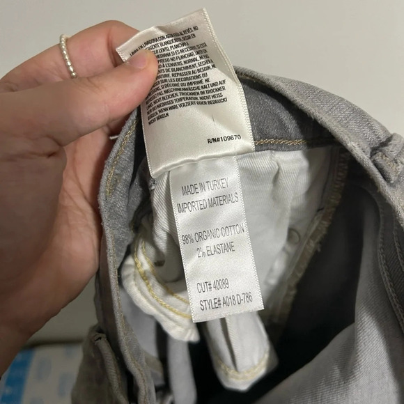 Agolde Grey Ripped  Skinny Jeans - Picture 4 of 4